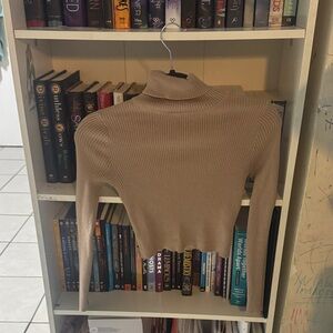 Fashion Nova Taupe Ribbed Turtleneck Sweater